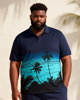 Big & Tall Men's Coconut Coast Gradient Print Short-Sleeved Polo Shirt