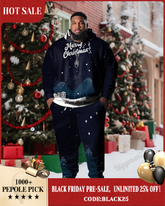 Men's Big & Tall Merry Christmas Snowdrift Hoodie and Sweatpants Set