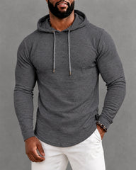 Big & Tall Men's Slim Fit Long Sleeve Hooded T Shirt