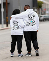 Big & Tall Couples Heartbreak Bear Print Hoodie Set