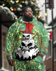Men's Plus Size Christmas Evil Snowman Hoodie Pants Set of Two