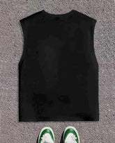 Men's Plus Size Street Fashion Just Do It Letter Print Round Neck Sleeveless Vest