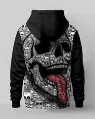 Men's Large Size Color Block Skull Graffiti Hoodie Set of Two