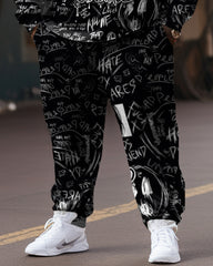 Men's Big & Tall Graffiti Skull Crown Hoodie Set of Two