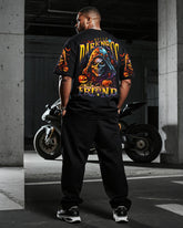 Big & Tall Men's HELLO DARKNESS MY OLD FRIEND HALLOWEEN ALL OVER Printed T-shirt Long Pants Set