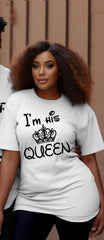 Couple Big & Tall I Am Queen/King Round Neck Short Sleeve T-Shirt
