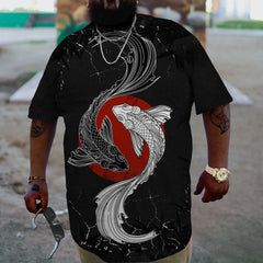 Men's Fish Personalized Print Plus Size T-Shirt