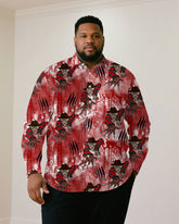 Big & Tall Men "Halloween Red Blood Ghost Festival Carnival Long Sleeve Shirt
