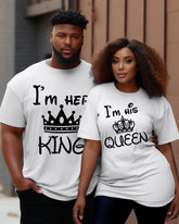 Couple Big & Tall I Am Queen/King Round Neck Short Sleeve T-Shirt