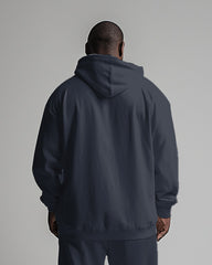 Men's Plus Size Simple Color Matching Hoodie Set of Two
