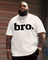 Men's Plus Size Bro Alphabet Crewneck Short Sleeve Tee