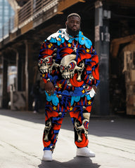 Big Guys Skull Smiley Tongue Hoodie Set of Two