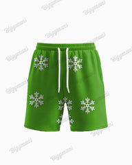 Big Guys Merry Christmas Santa Snowflake T-shirt Shorts Set