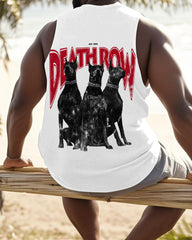 Men's Plus Size Alphabet Wolf Dog Street Style Vest