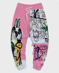 Big Men's Artistic Graffiti Hip Hop Hooded Tracksuit