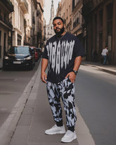 Big Shot. Revenge-Print Suit Short-Sleeve Trousers