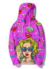 Women's Plus Size Pink Queen Makeup Hoodie Set (Pack of 2)