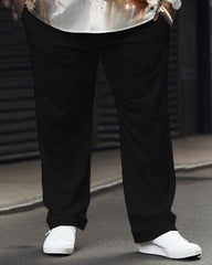 Men's Plus Size Ink Tiger Short Sleeve Shirt Set