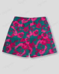 Big & Tall Men's Blue Flower Graffiti Print Sports Mesh Quick-Dry Shorts