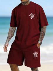 Spiral Turtle Totem Print Texture Large Beach Two-piece Set