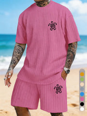 Spiral Turtle Totem Print Texture Large Beach Two-piece Set