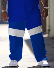 Men's Large Simple Letter Printed T-shirt Pants Set