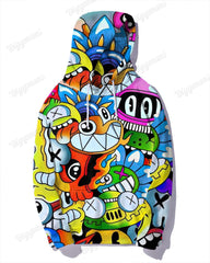 Street Fun Cartoon Fashion Men Big & Tall Hoodie Set