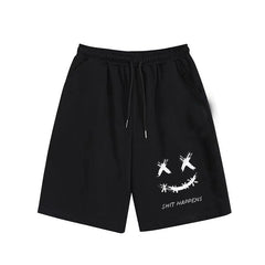 Big and Tall Guys Sports Street Style Smiley Face Shorts