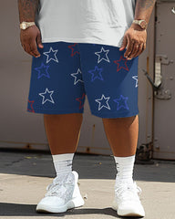 Men's Plus Size Independence Day Best Dad Print Ever Large Men's Suit