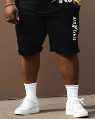 Street Casual Simple Letter Print Large Men's Set