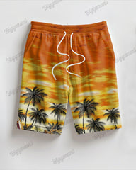 Couple's Stars Stitching Short-sleeved T-shirt Shorts Suit Large