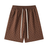 Men's Big and Tall Athletic Street Style Letter Plaid Shorts