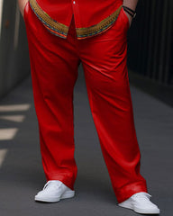 Men's Plus Size Retro Pattern Short Sleeve Walking Set