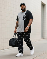 Big Boy Street Fashion English Design Color Matching Short Sleeve Trousers Suit