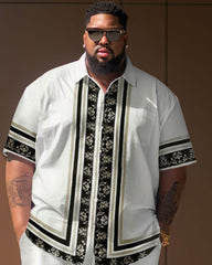 Men's Big & Tall Casual Retro Elegant Street Short Shirt Shorts Set