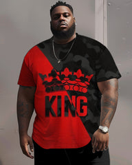 Men's Plus Size Contrast Crown Crewneck Short Sleeve T-Shirt