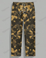 Men's Big & Tall Camouflage KING Alphabet Print T-Shirt Trousers Set