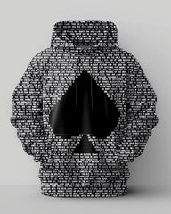 Men's Plus Size Casual Classic Alphabet Poker Hoodie Two-Piece Set