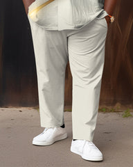 Men's Plus Size Polka Dot Gradient Short Sleeve Walking Suit