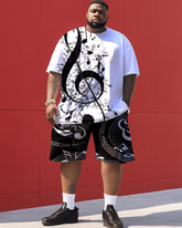 Black and White Musical Note Personalized Print Men's Large Size Set
