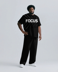 FOCUS Slogan 2-Piece T-shirt Pants Set