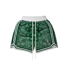 Sports Street Style Big & Tall Paisley Floral Basketball Shorts