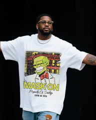 Plus Size Men's Mr Zombie Printed T-Shirt Denim Pants Suit