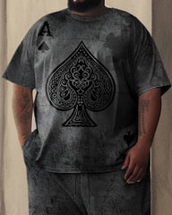 Men's Simple Poker Print Large Suit