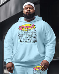 Men's Plus Size Angels Heaven Club Hoodie Two-Piece Set