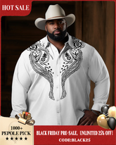 Men's Big and Tall Western Cowboy Long Sleeve Shirt
