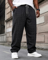 2XL-6XL Men's Casual Plaid Trousers