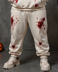 Big & Tall Men's “Blood-Red Splatter” I'M FINE Fun Print Hoodie Set