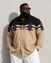Big & Tall Men's Navajo Nation Geometric Print Long Sleeve Shirt
