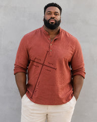 Big & Tall Men's Faith Hope Printed Collar Long Sleeve Shirt